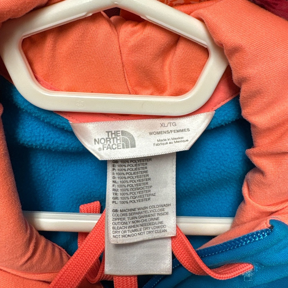 The North Face Bright Blue & Coral Fleece-Lined Hoodie - Picture 2 of 4